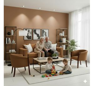 Living 311 Kabul cafe sofa 3 cuerpos + 2 sitiales madera