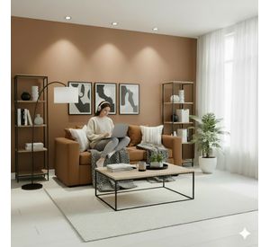 Living 311 Kabul cafe sofa 3 cuerpos + 2 sitiales madera