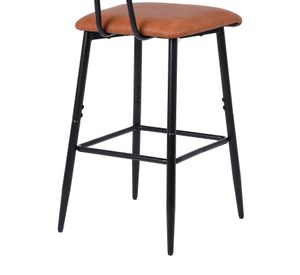 Pack 2 Pisos de Bar o Cocina Mid-Century con Respaldo Marrón