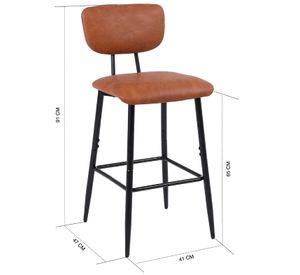 Pack 2 Pisos de Bar o Cocina Mid-Century con Respaldo Marrón