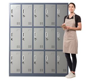 Locker Casillero Metálico 5 cuerpos 15 puertas