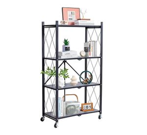 Estante Plegable de Acero con Ruedas. 4 bandejas