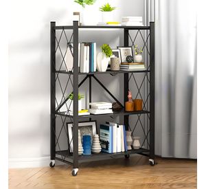 Estante Plegable de Acero con Ruedas. 4 bandejas