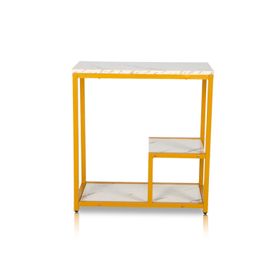 Mesa Auxiliar con Estantes de Almacenamiento Rectangular