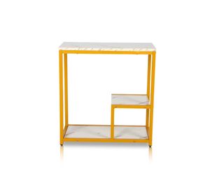 Mesa Auxiliar con Estantes de Almacenamiento Rectangular