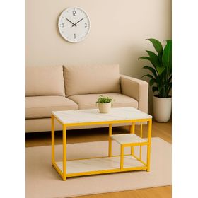 Mesa Auxiliar con Estantes de Almacenamiento Rectangular