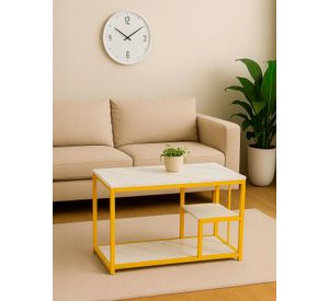 Mesa Auxiliar con Estantes de Almacenamiento Rectangular