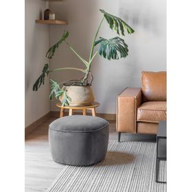 Pouf Lazario Velvet Gris Claro