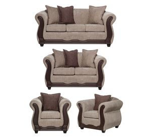 Juego de Living 3 2 1 1 Barcelona Beige