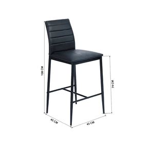 Pack 2 Sillas de Bar Boston Negro