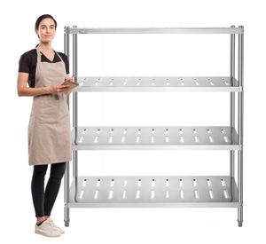 Estante 4 Bandejas Perforadas 150x50x155 cm. Acero Inox