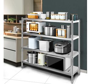 Estante 4 Bandejas Perforadas 150x50x155 cm. Acero Inox