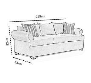 Juego de Living 311 Antonia blanco sofa con resortes + 2 sitiales madera
