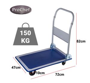 Carro de Acero para 150 kg. Plegable. 72x47 cm.