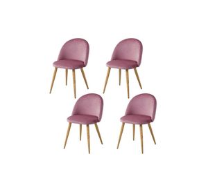 Pack 4 Sillas Comedor Sitial Terciopelo Rosa