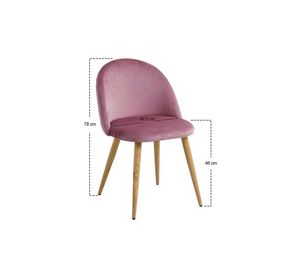 Pack 4 Sillas Comedor Sitial Terciopelo Rosa