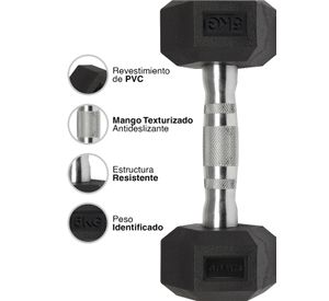 Mancuerna Hexagonal 5 Kg Negro