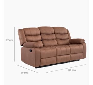 Living Reclinable Sofá 3 Cuerpos + 2 Bergers Reclinable Norman Gris SET2011GR