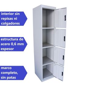Locker Casillero metálico 1 Cuerpo 4 Puertas