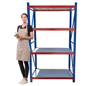 Estante Mini Rack 120x60x200 cm 400 kg Azul Naranjo Gris