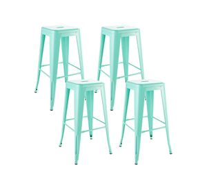 Pack 4 Pisos de Bar Metal Tolix Verde Menta