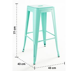 Pack 4 Pisos de Bar Metal Tolix Verde Menta