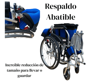Silla de Ruedas Aluminio Ultra Liviano Aro 20-Azul