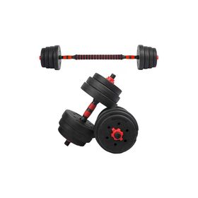 Set de Mancuernas y Barra 30 Kg 2 en 1 Negro