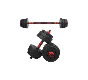 Set de Mancuernas y Barra 30 Kg 2 en 1 Negro