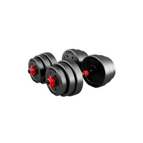 Set de Mancuernas y Barra 30 Kg 2 en 1 Negro