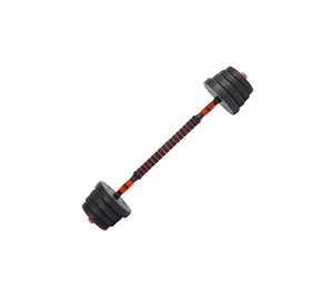 Set de Mancuernas y Barra 30 Kg 2 en 1 Negro