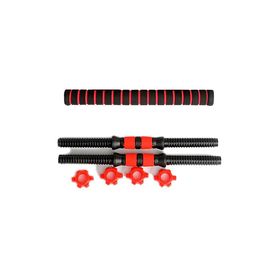 Set de Mancuernas y Barra 30 Kg 2 en 1 Negro