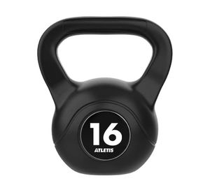 Kettlebell Mancuerna Pesa Rusa Cemento 16 Kg Negro