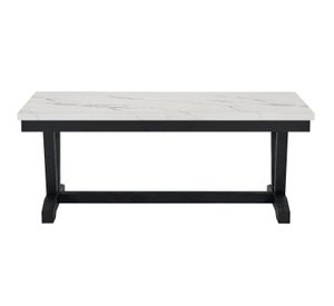 Set Mesa de Centro + Mesa Lateral Mármol Blanco 4931ML
