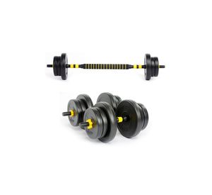 Set Barra y Mancuernas Ajustable 20 Kg Amarillo