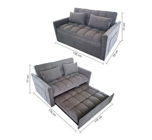 Sofa Cama Gris Oscuro