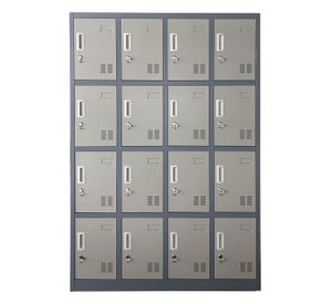 Locker Casillero Metálico 4 cuerpos 16 puertas