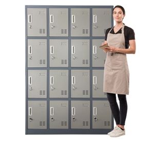 Locker Casillero Metálico 4 cuerpos 16 puertas