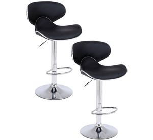 Pack de 2 Pisos de Bar Loft con Respaldo y Reposapiés Negro