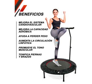 Trampolín con Barra 1,02 Metros Pro Fitness Negro