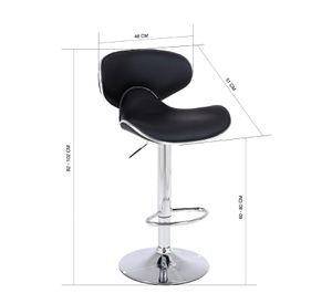 Pack de 2 Pisos de Bar Loft con Respaldo y Reposapiés Negro