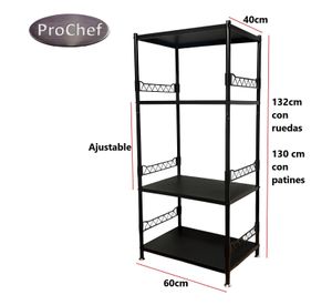 Estante Deco 4 Bandejas Acero 60x40x132 cm