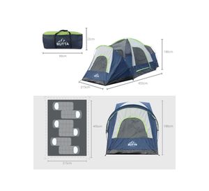 Carpa 6 Personas Camping Outdoor Azul