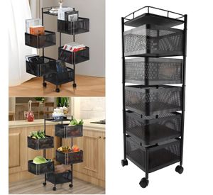 Carro Organizador 5 Canastos Pivotantes Cuadrados