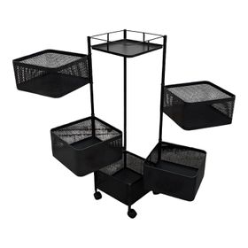 Carro Organizador 5 Canastos Pivotantes Cuadrados