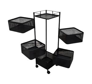 Carro Organizador 5 Canastos Pivotantes Cuadrados