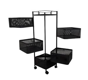 Carro Organizador 5 Canastos Pivotantes Cuadrados