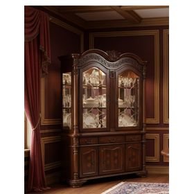 Vitrina Chelsea Tradicional de Madera Clasic Café