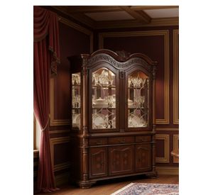 Vitrina Chelsea Tradicional de Madera Clasic Café