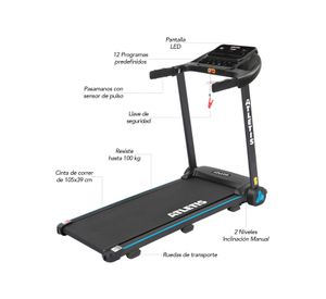 Trotadora X100 12 km/h 1.5 HP Inclinación manual Bluetooth